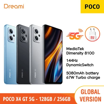 Globální Verze POCO X4 GT 5G (NFC) | MediaTek Dimensity 8100 | 144Hz DynamicSwitch | 67W Turbo Nabíjení | 64MP Fotoaparát